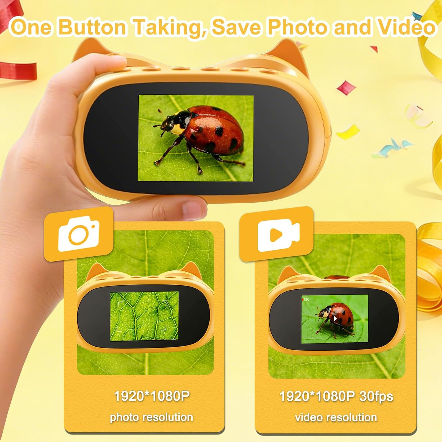 1000X Handheld Digital Microscope for Kids & Binoculars, 2 in 1 Pocket Microscop