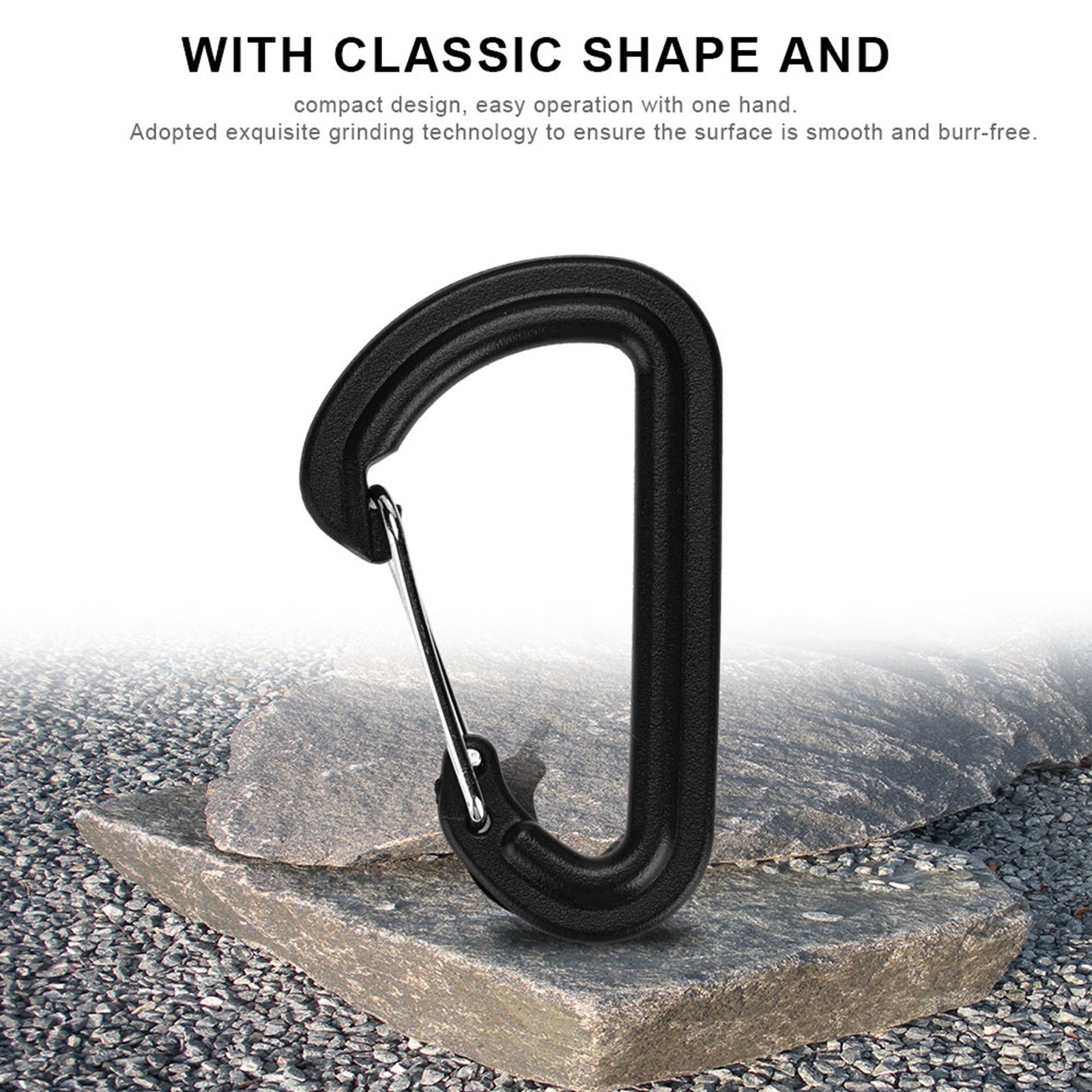 20Pcs Plastic Carabiner Climbing Hiking Locking Buckle Key Ring Outdoor FA