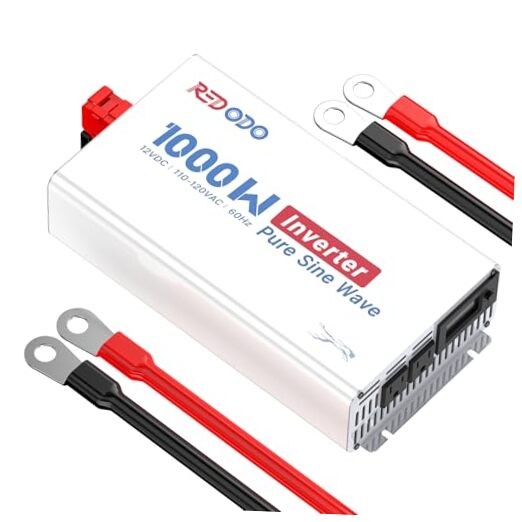 Pure Sine Wave Inverter 1000W Convert DC 12V to AC 110V, Monitoring 1000 Watt