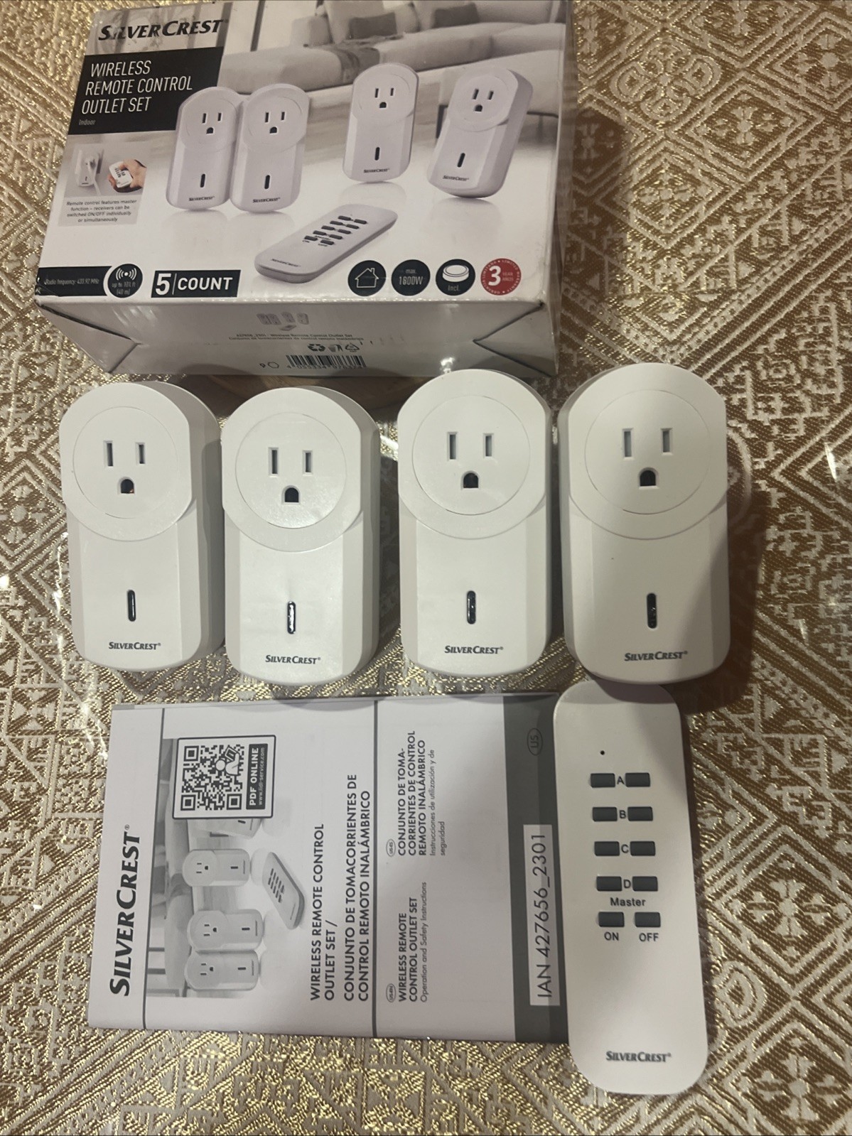 SilverCrest Indoor Wireless Socket Set - Up To 40m Range / 5 Piece Set