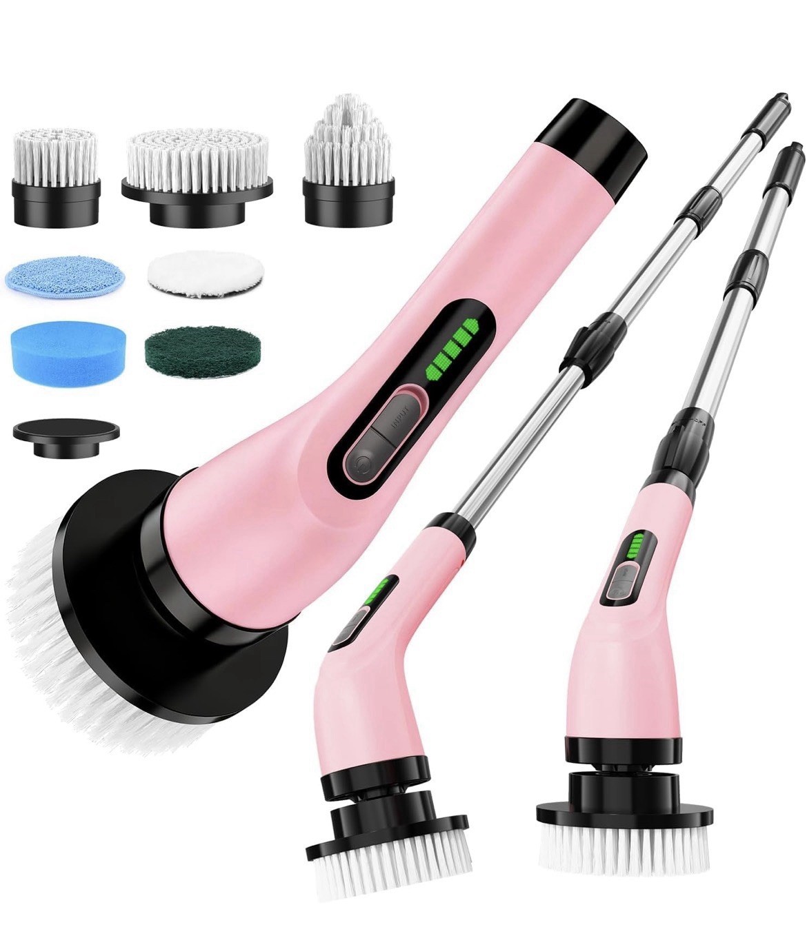 HighYes Electric Spin Scrubber Pink 7 Brush Heads Rechargeable Waterproof