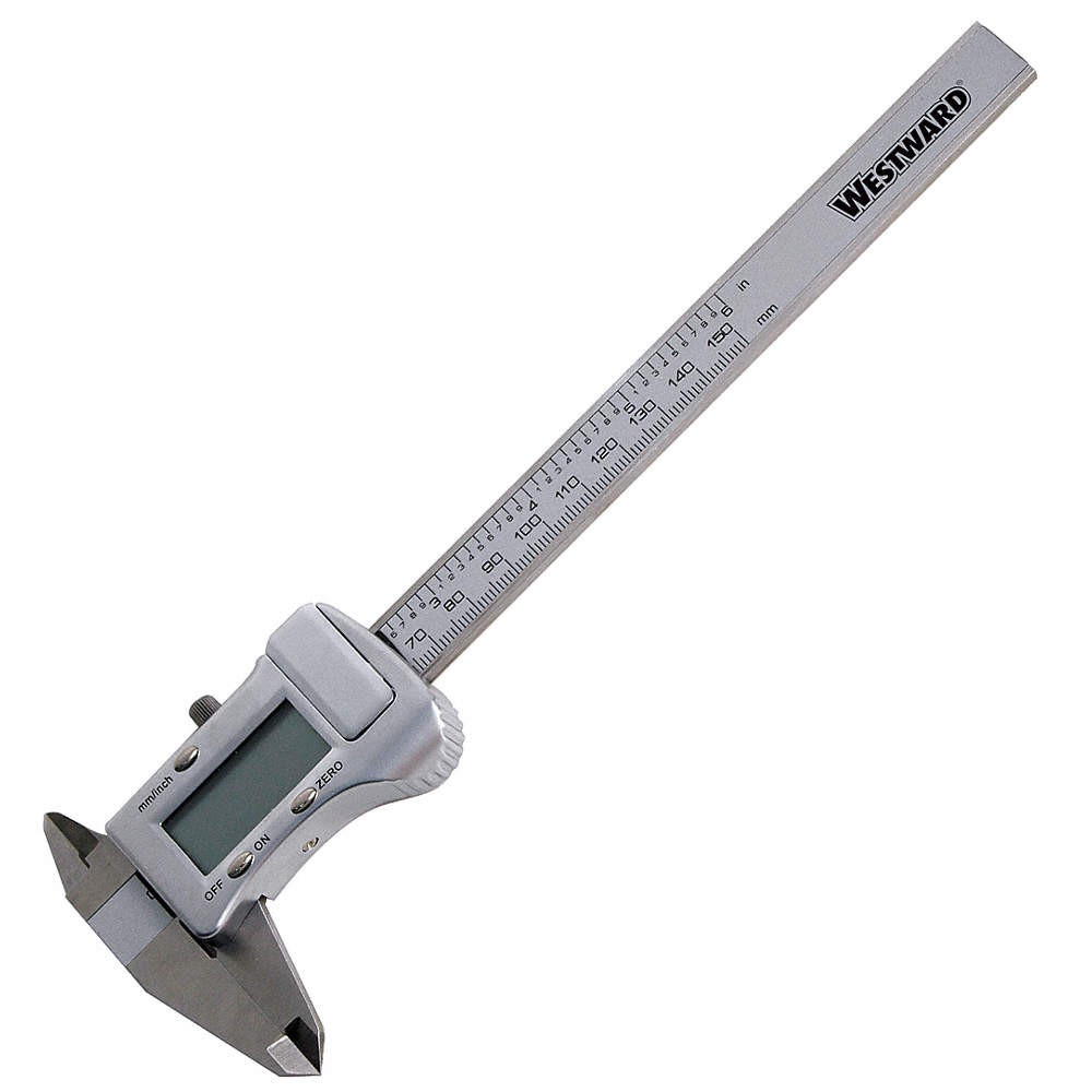 WESTWARD 29AD36 Digital Caliper, Fractional, 0 to 6 In 29AD36