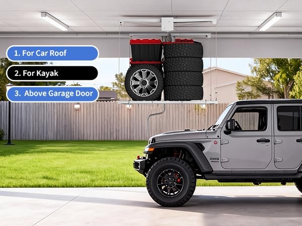 4x8 ft/ 4x4 ft Overhead Garage Lifting Storage Rack Ceiling Rack Garage Storage