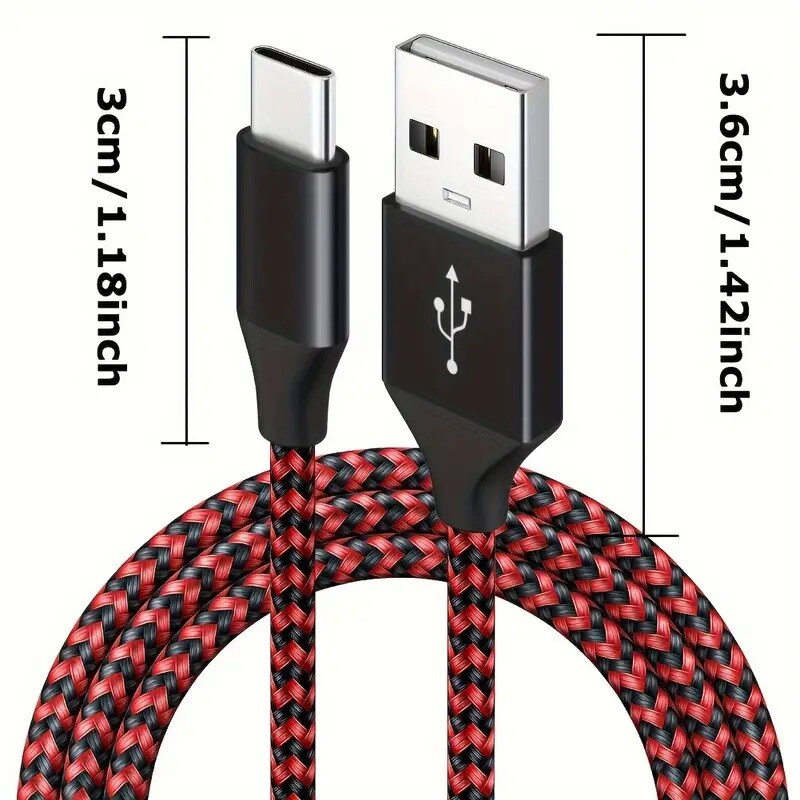 Braided USB C Type-C Fast Charging Data SYNC Charger Cable Cord 3/6/10FT LONG