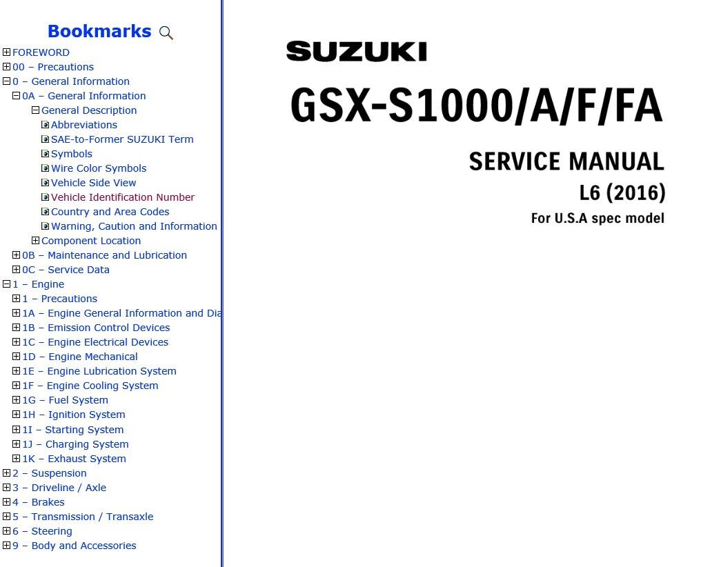 2016 GSX-S1000 GSX1000 R Suzuki Dealer Service Shop Repair Manual Software CD