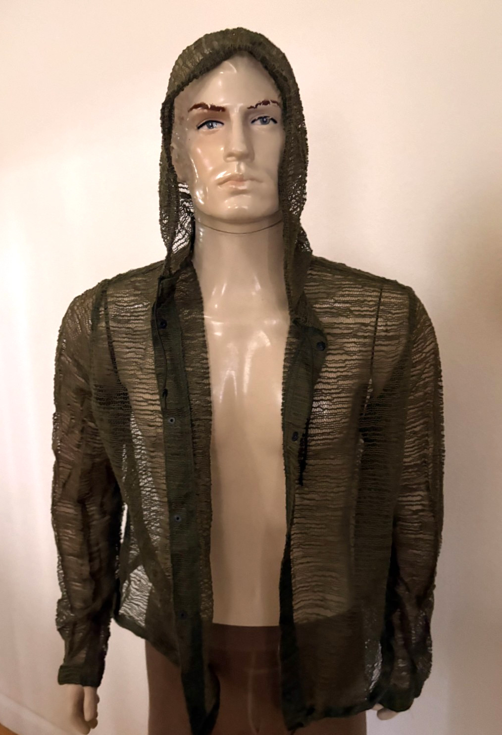 NEW UNISSUED US ARMY INSECT REPELLENT NET MESH JACKET (LARGE)