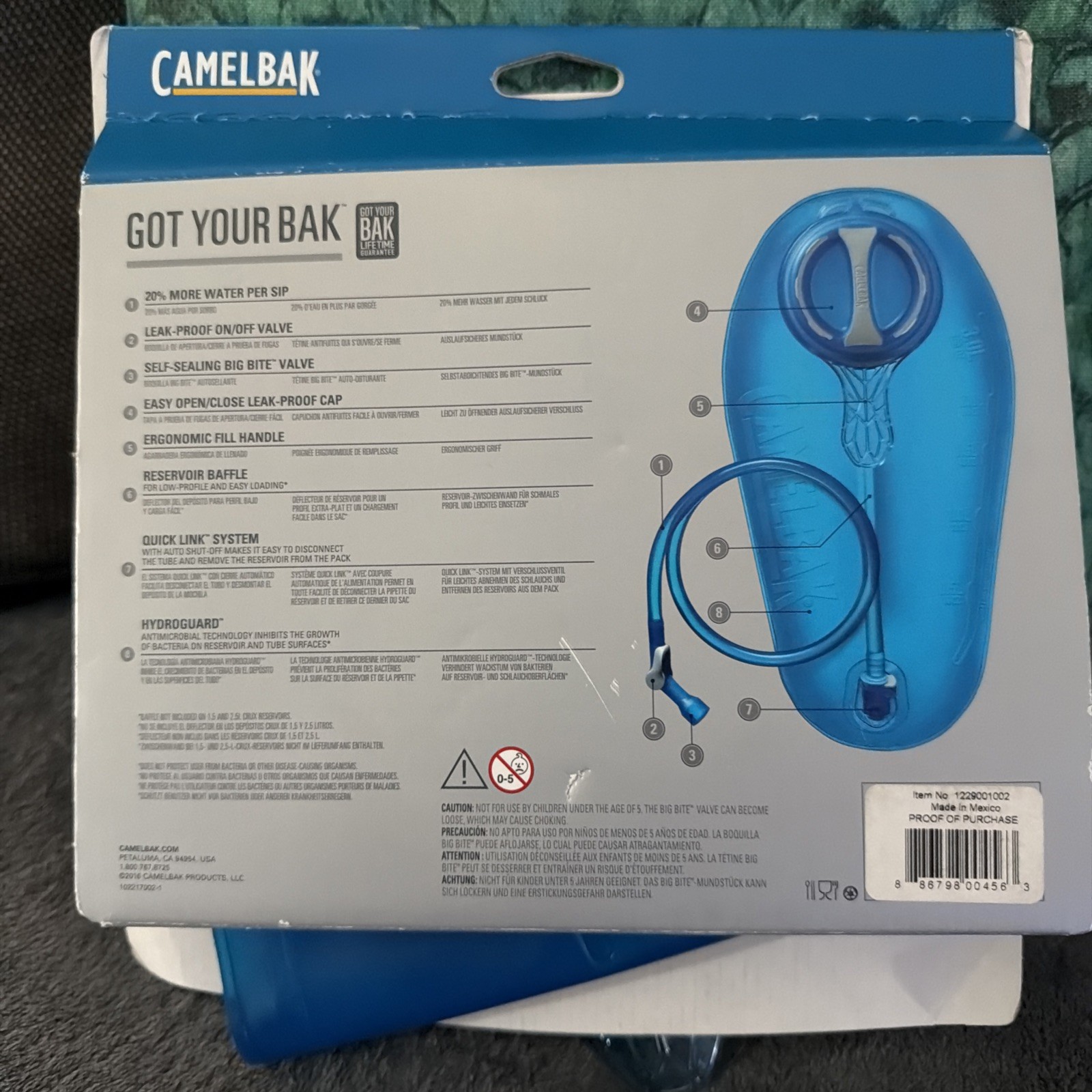 CamelBak Crux 2L (70 oz) Hydration Pack Replacement Reservoir
