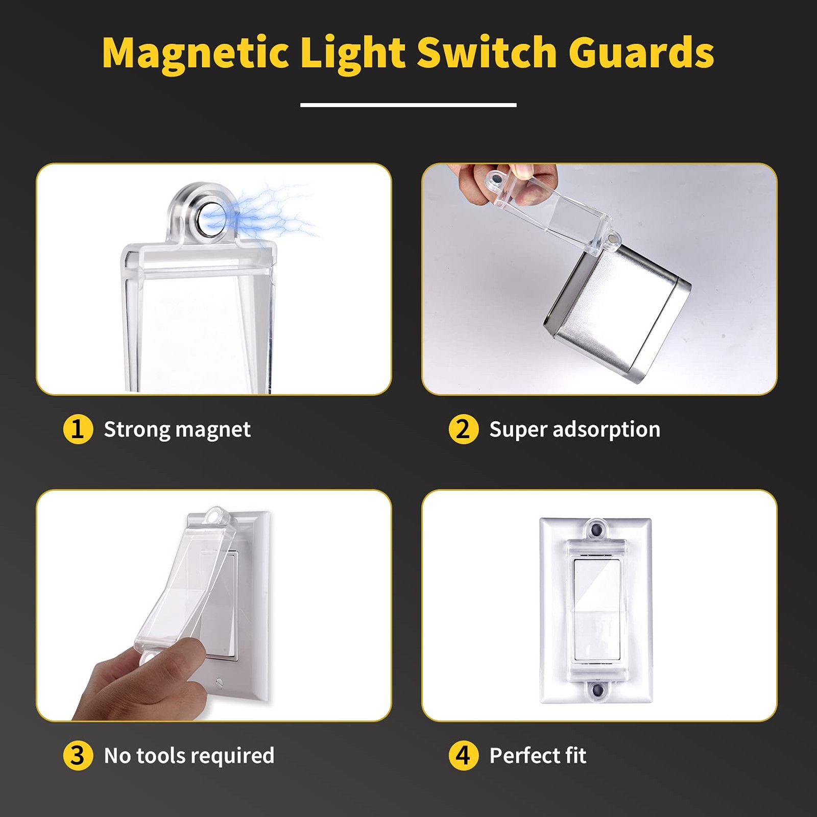 Flat Wall Switch Guard, proof Cover, Clear