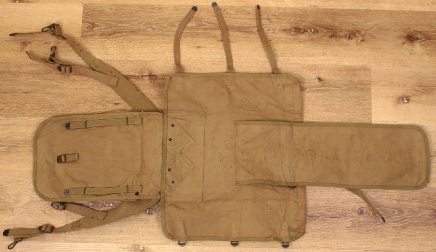 Vtg WWII US Army M1928 Canvas Haversack Backpack 1942 Dated WW2