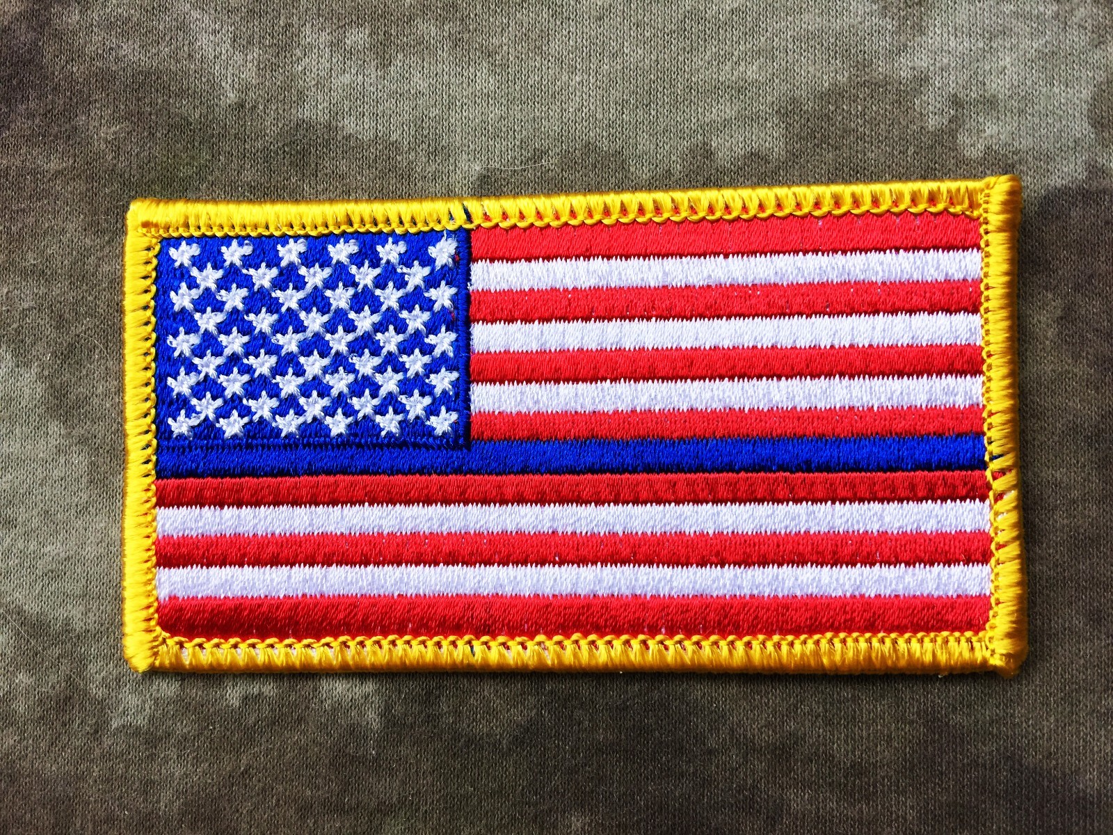 Full Color Thin Blue Line American Flag Patch, Law Enforcement