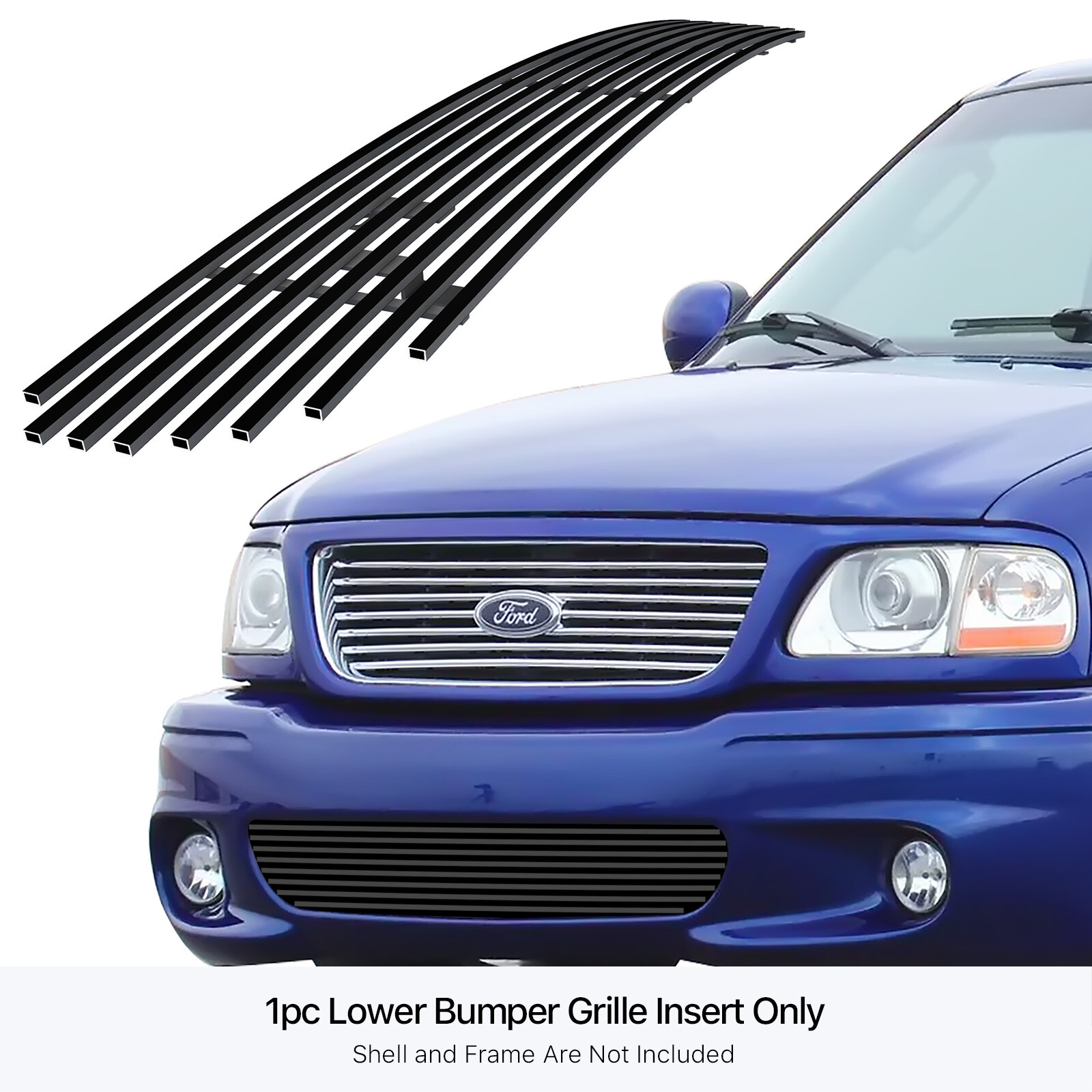 Fits 99-03 Ford F-150 Lightning Lower Bumper Black Billet Grille