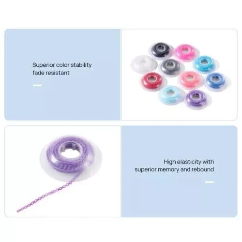 10Rolls Dental Orthodontic Elastic Power Chain Rubber Bands Ligature Chain Short