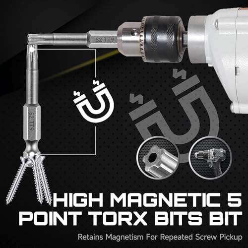 5 Point Torx Plus Bit Set 10pcs Tamper-Proof Security Bits Safety Torx Bit Set S