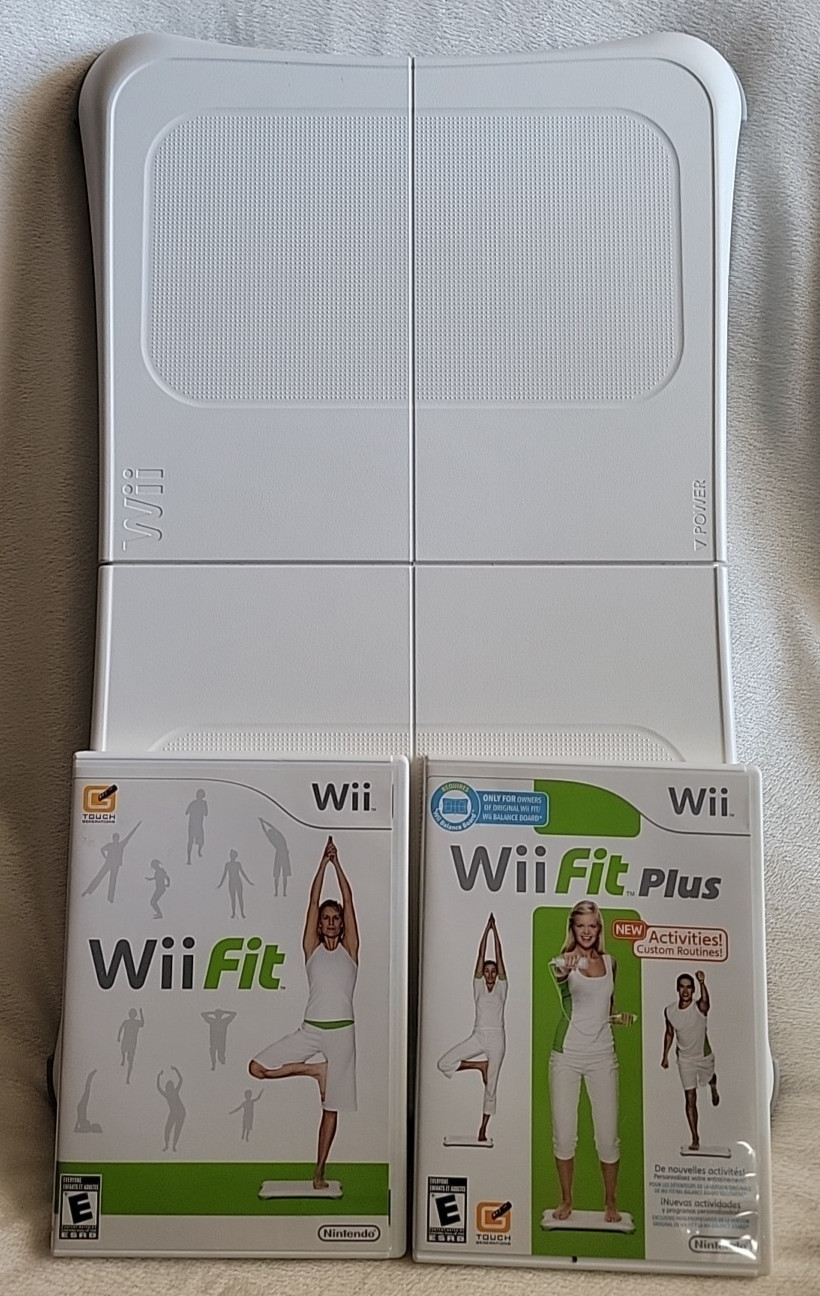 Nintendo Wii Balance Board RVL-021 with Wii Fit & Wii Fit Plus - Bundle