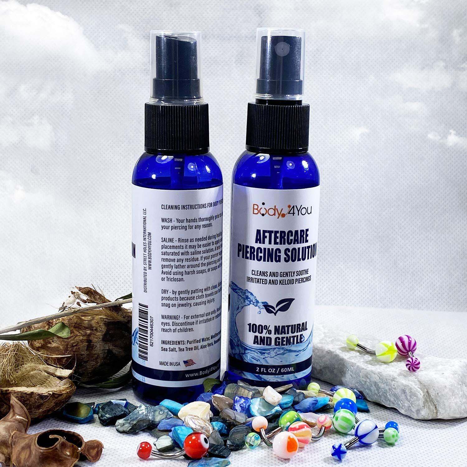 Piercing Aftercare Spray - Saline Cleaning Solution Nose Belly Ear Piercing C...