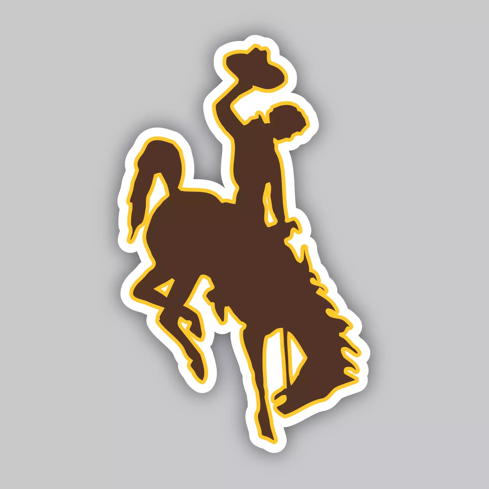 Wyoming Cowboys Logo Weather Resistant Vinyl Sticker/Decal 03
