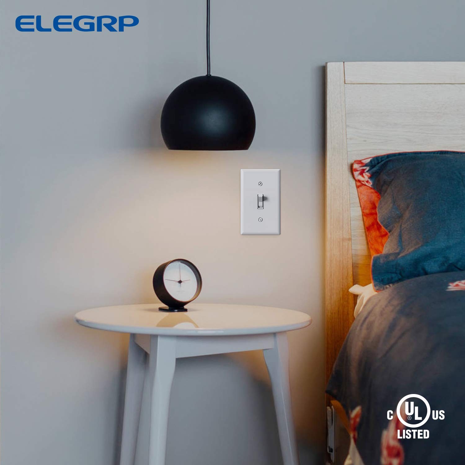 3 Way Toggle Light Switch, 15 Amp, 120 V, Toggle Framed AC Quiet, in Wall On/...