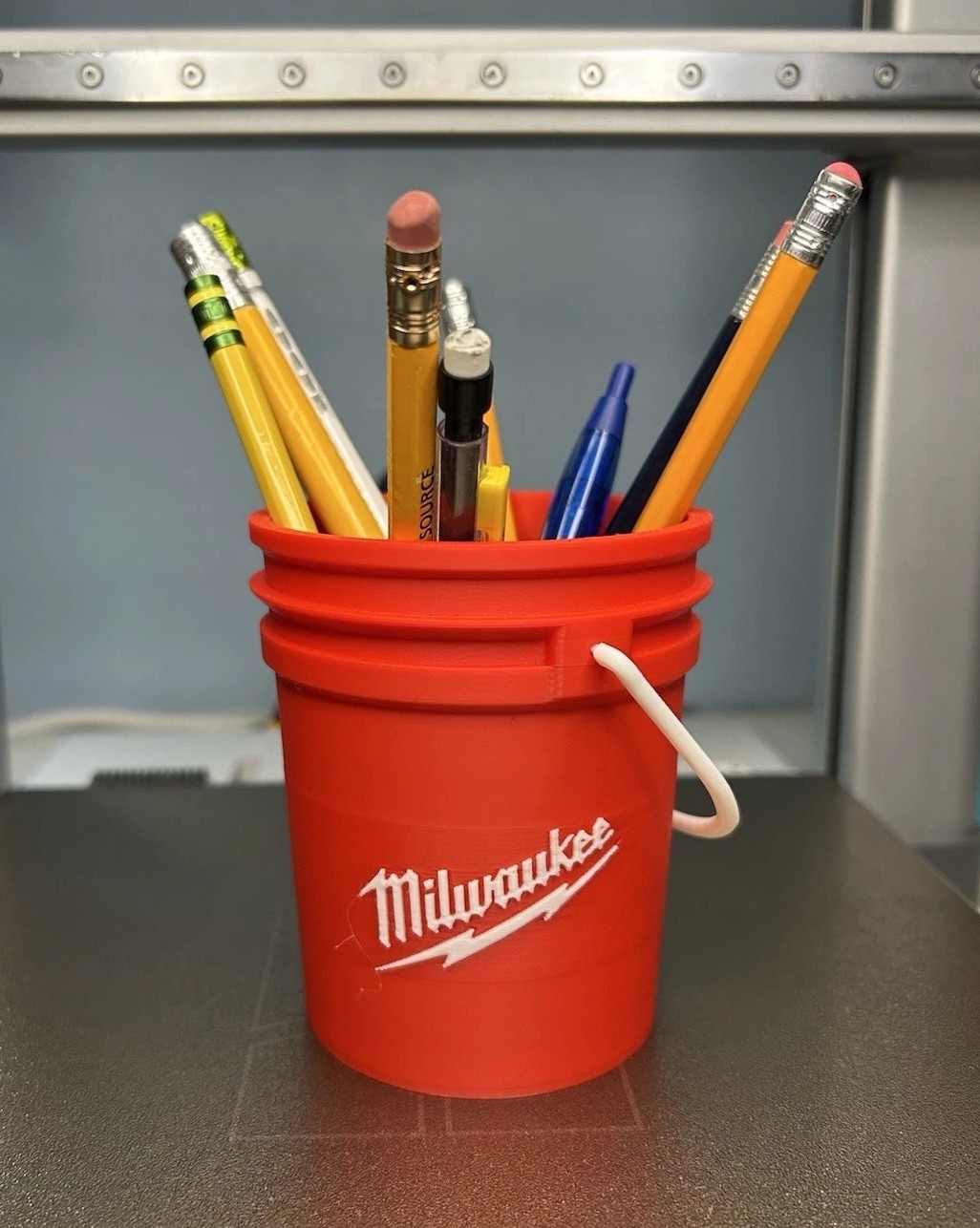 Mini Milwaukee Tool Bucket 3D Printed Container Holder for Pencils Tools Screws