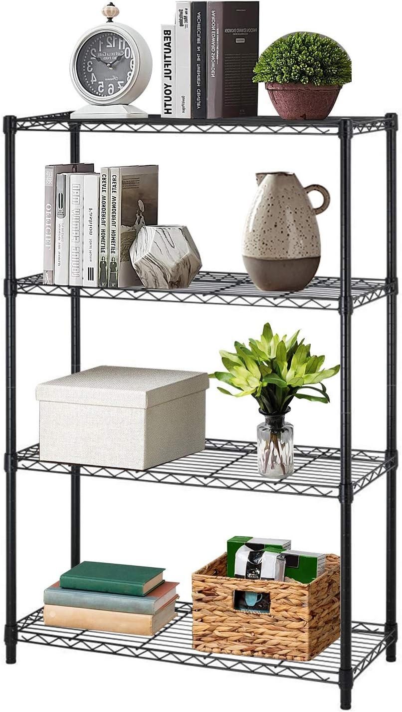 4-Tier Garage Shelves Metal Wire Shelving Heavy Duty Storage Rack,36”Lx14W”x54”H