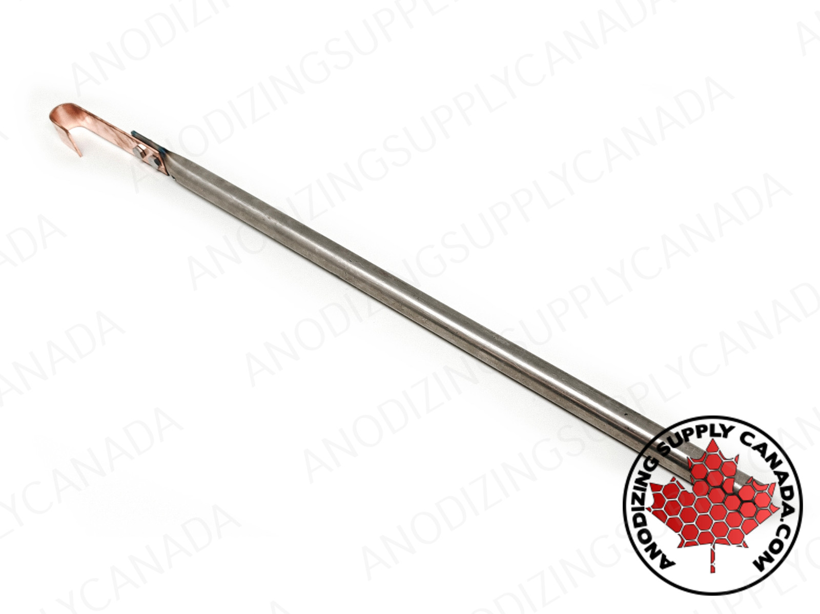1" Diam Titanium Spline 24" long with Copper hook for Aluminum Anodizing