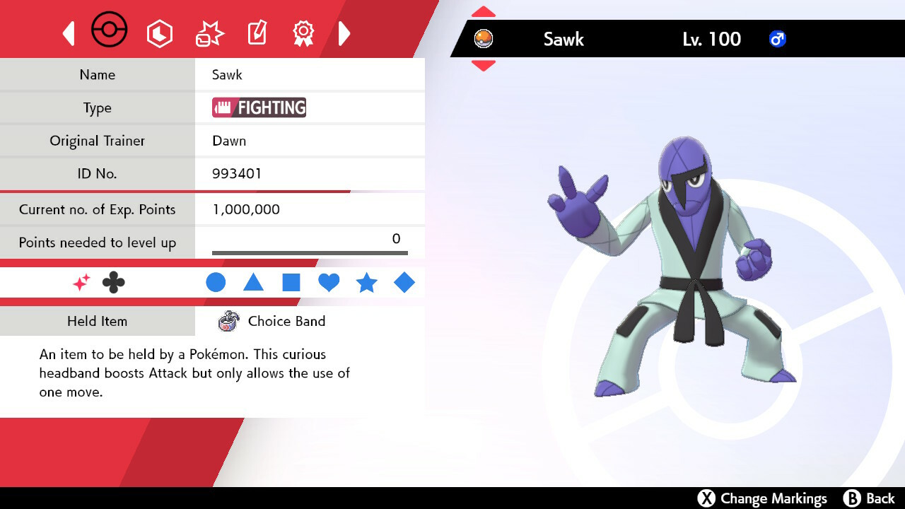 Pokemon Sword and Shield SWSH - Shiny 6IV Max EV Battle-Ready Sawk