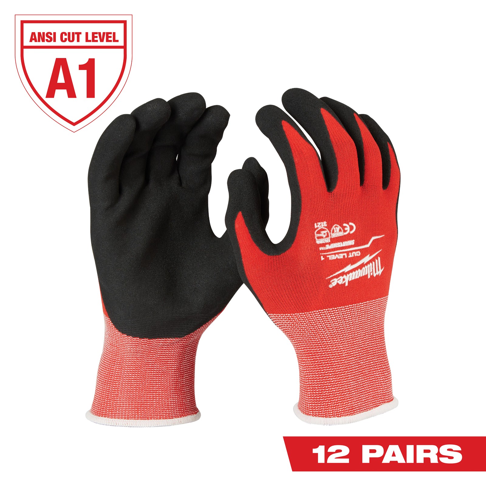 Milwaukee Tool 48-22-8901E Cut Level 1 Nitrile Dipped Gloves - M