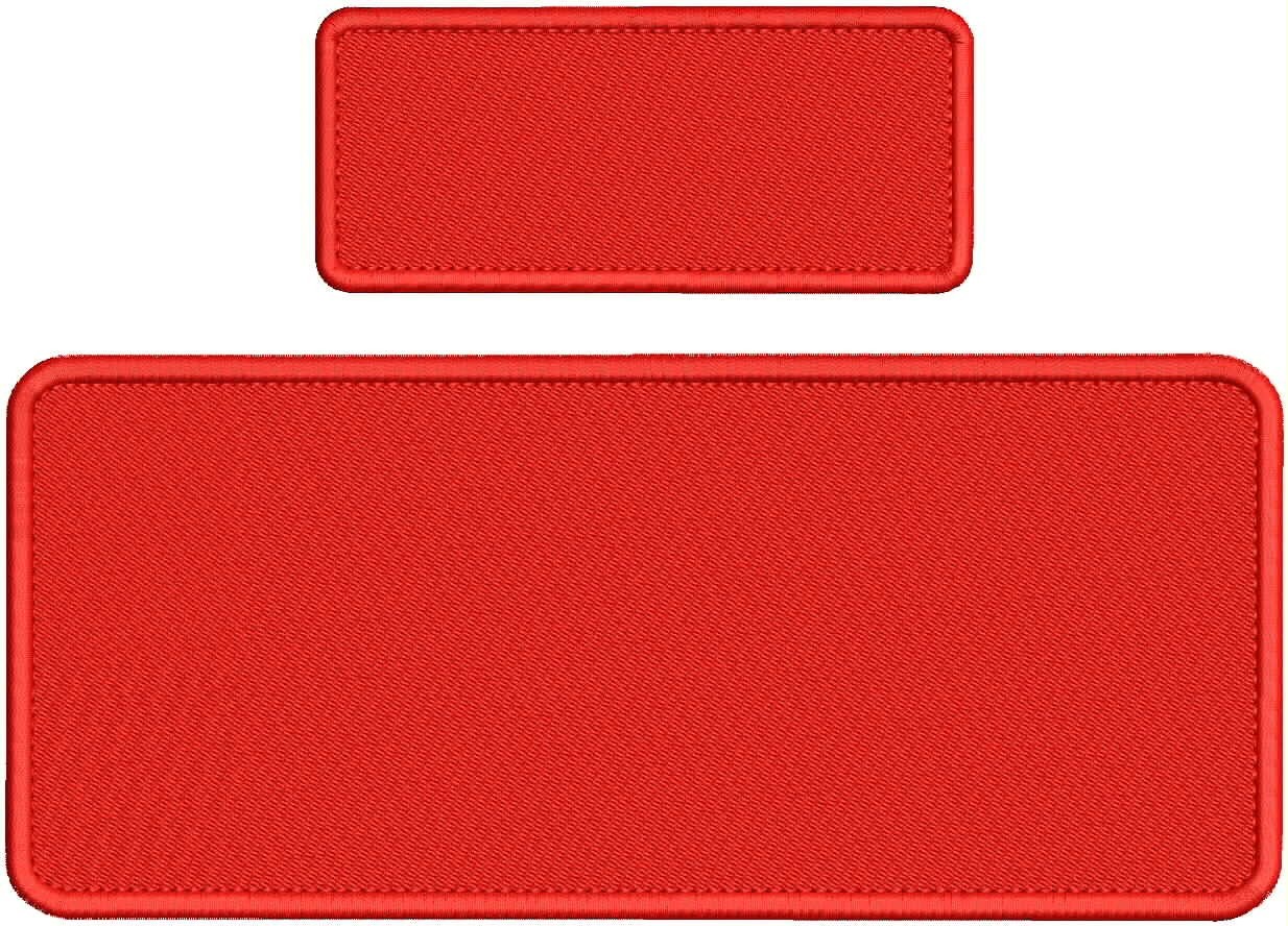 BLANK  EMBROIDERY PATCHES 4X10 AND 2X5 HOOK ON BACK  COLOR RED