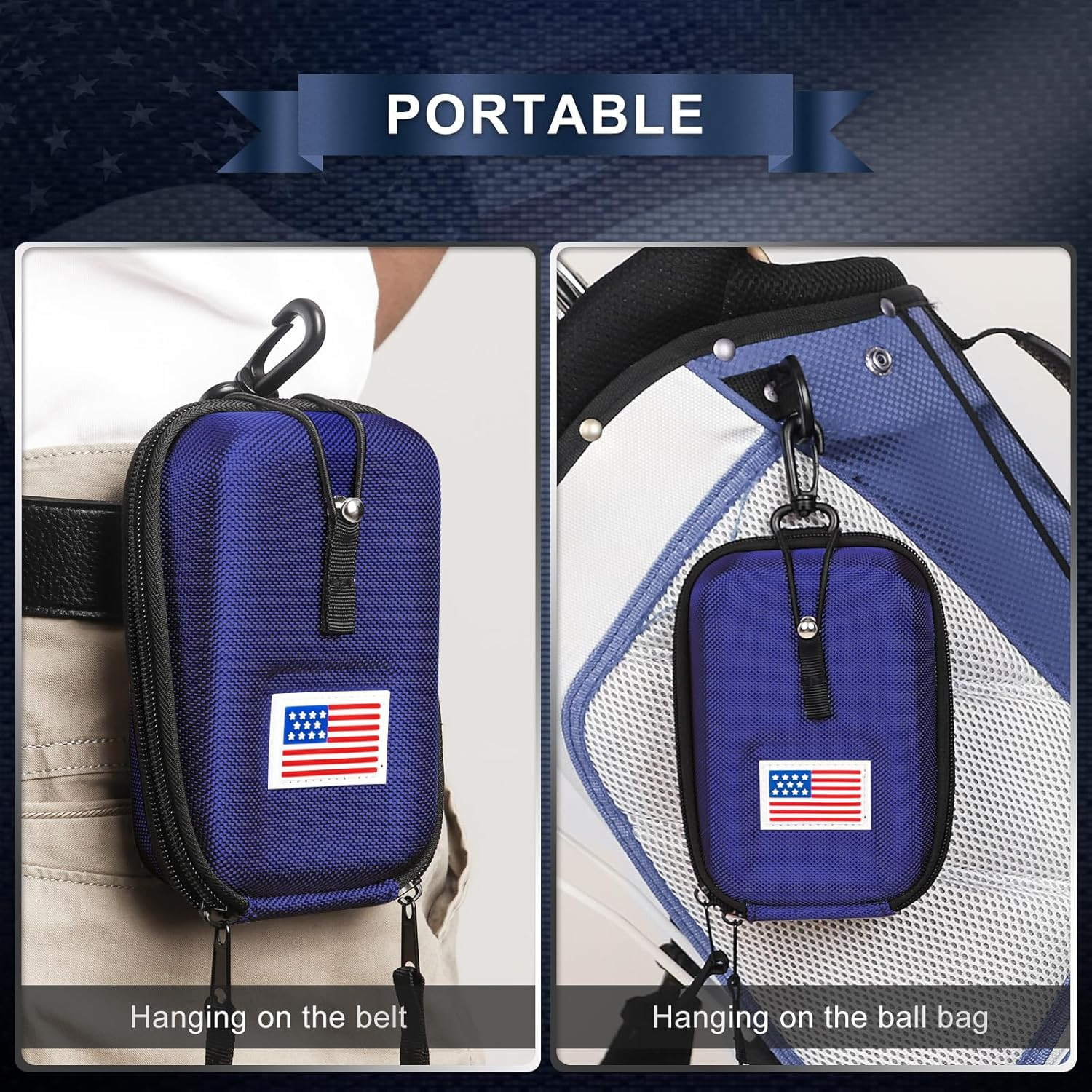 Rangefinder Case USA Flag Hard Shell for Tectectec Callaway, Universal Range Fin
