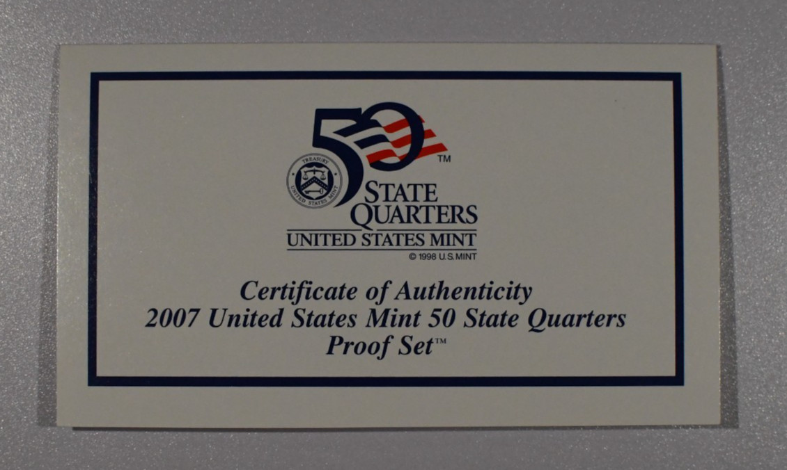2007 United States Mint 50 State Quarters Proof Set