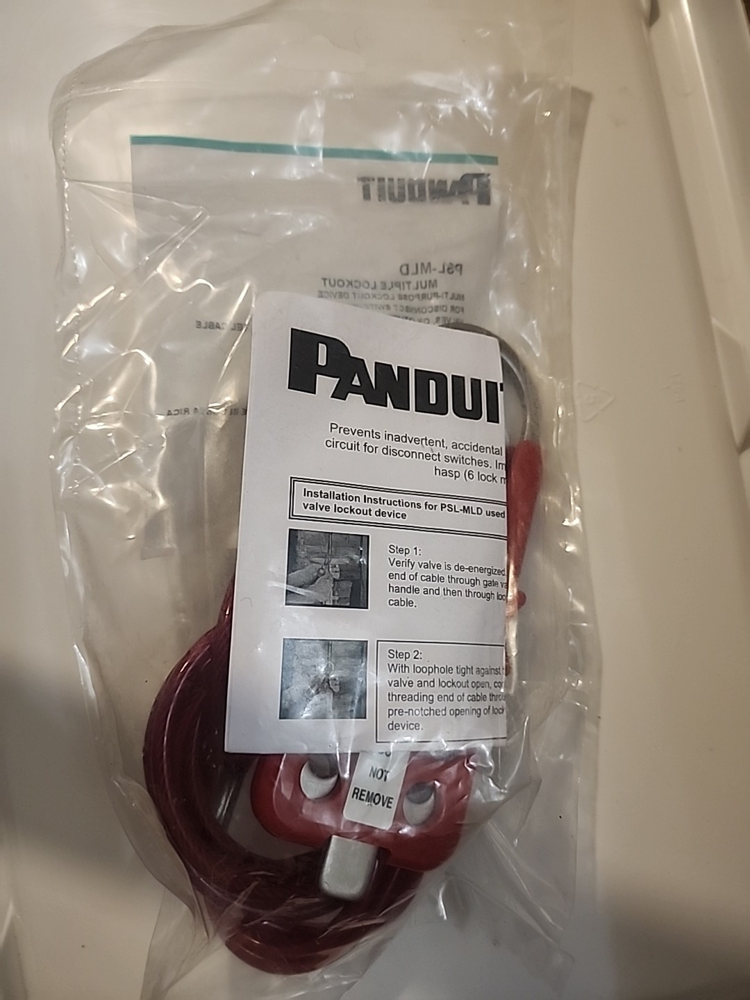 Panduit Multiple Lockout Galvanized Steel Cable Red 6' PSL-MLD