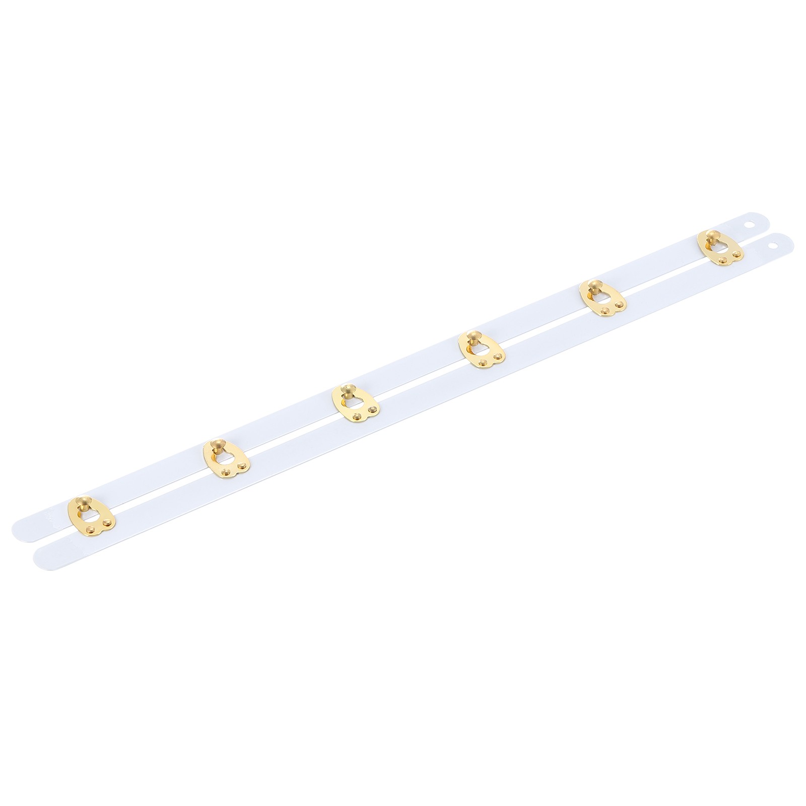 1 Set Corset Busk, 12Inch White Steel Boning Support with Gold Buttons