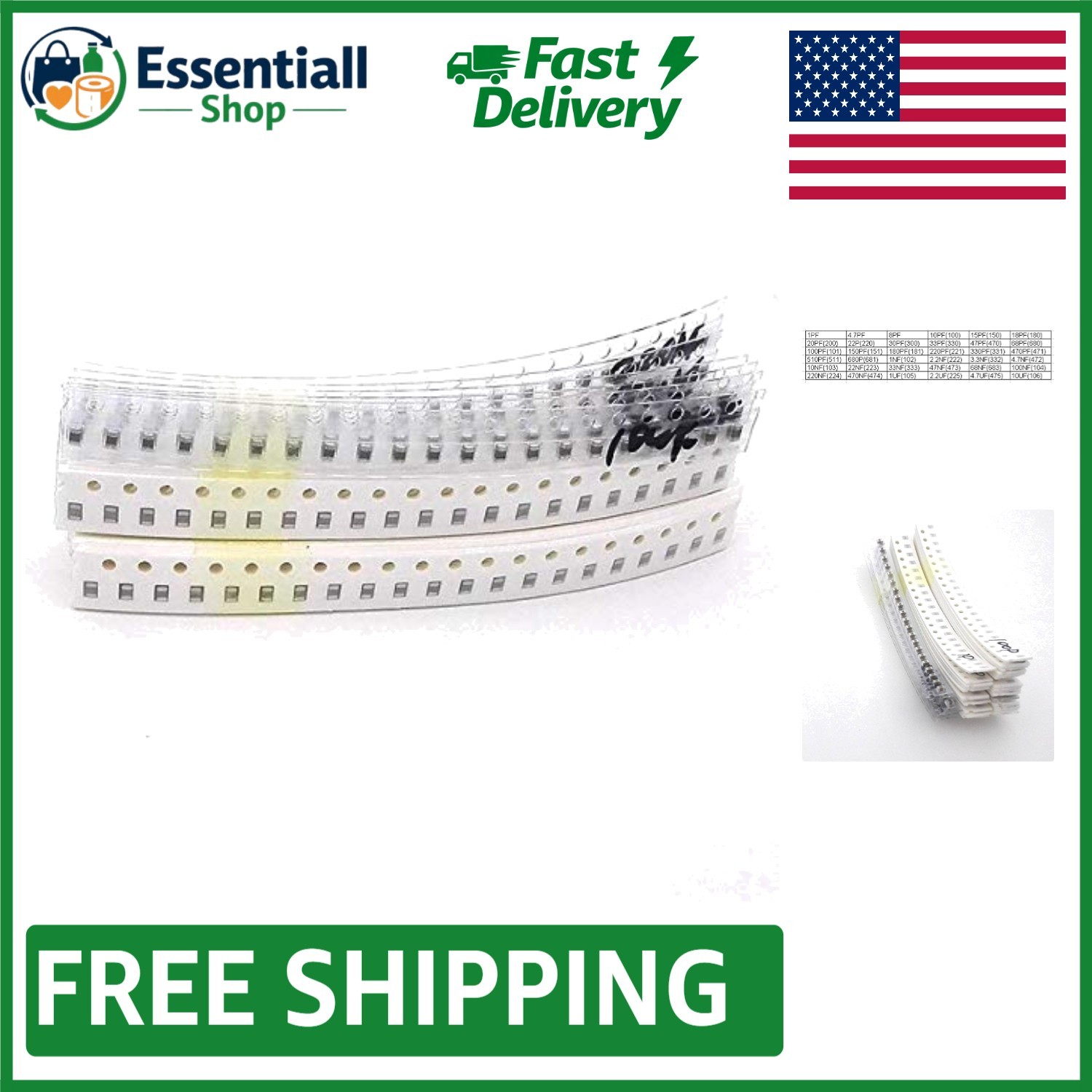 Versatile 720pcs 0805 SMD Capacitor Kit - 36 Different Capacitance Values