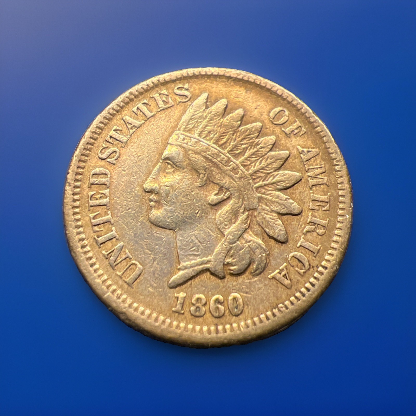 OLD COPPER COIN! VF 1860 INDIAN HEAD CENT PENNY FULL LIBERTY