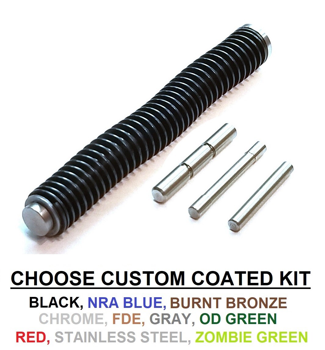 For GLOCK 17 or 19 Gen 1-3 Stainless Steel Guide Rod & Pin Kit Plain Screw Tip