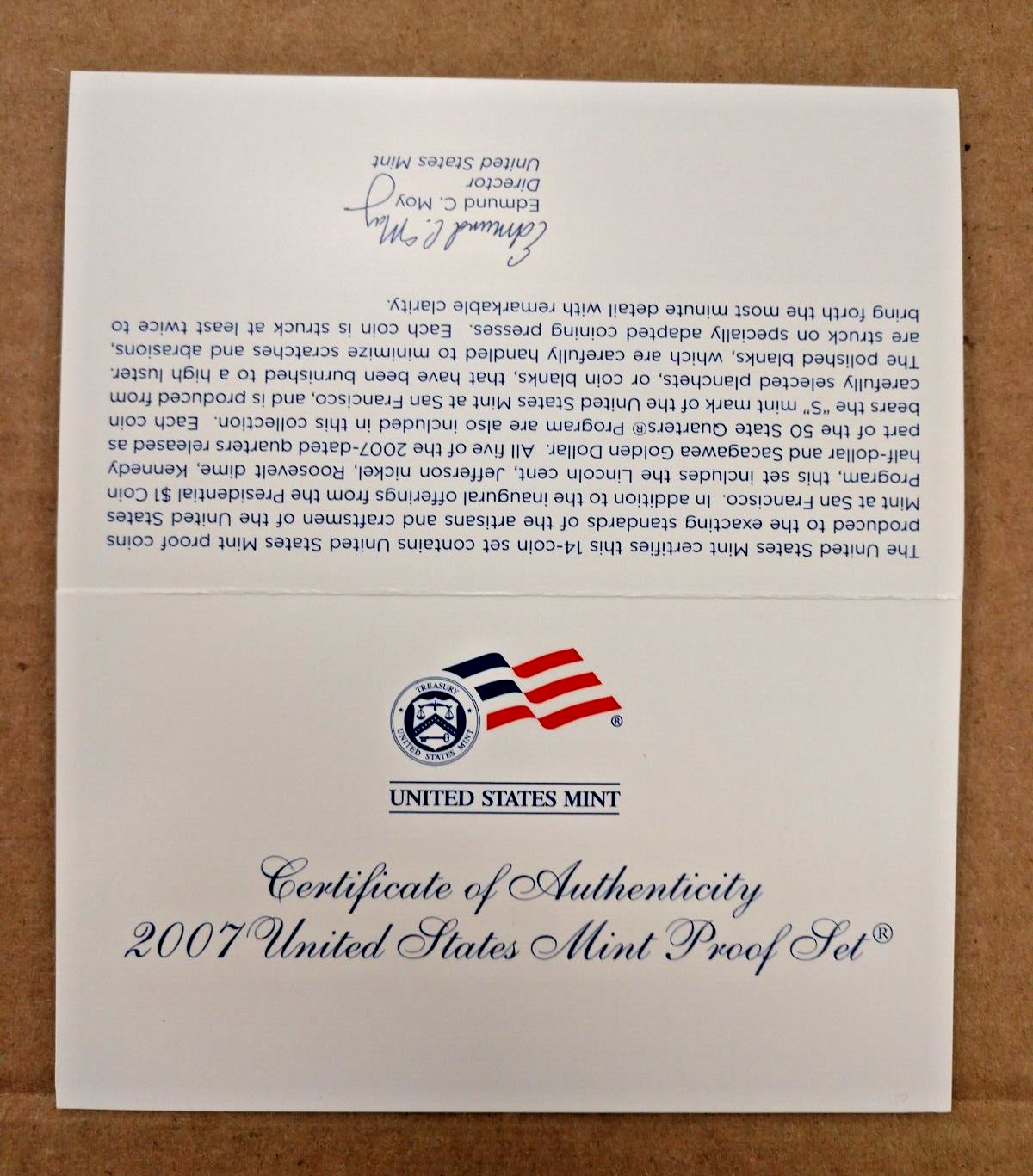 2007 S U.S. Mint 14 Coin Proof Set w/ Original Packaging and Certs