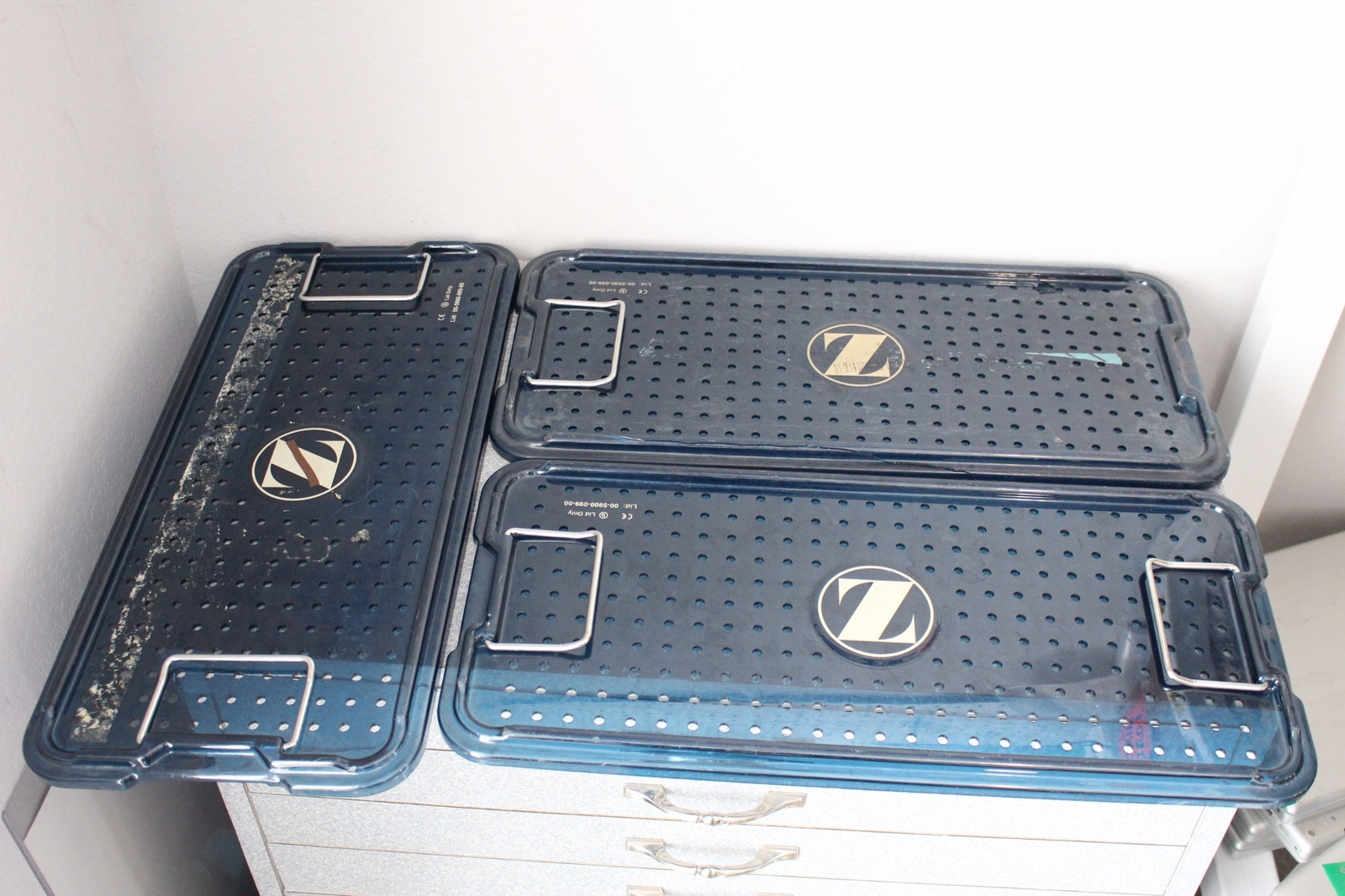 Lot of 3x - 21.5" x 10" Zimmer Sterilizer Tray Lid Only 00-5900-099-00