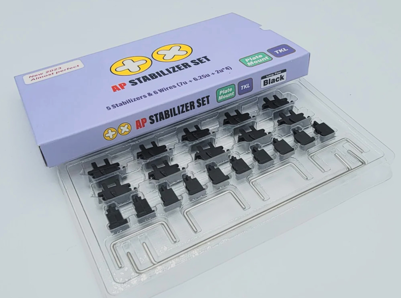 Lubed and Wire-Balanced TX "AP" Plate Mounted Stabilizers (Rev.4) For Keyboards