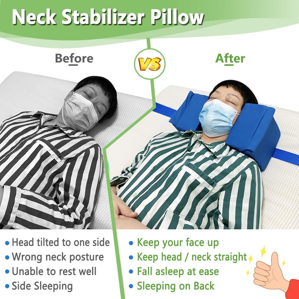 Wedge Pillow for Sleeping Neck Stabilizer Head Positioning Pillows for Bedridden