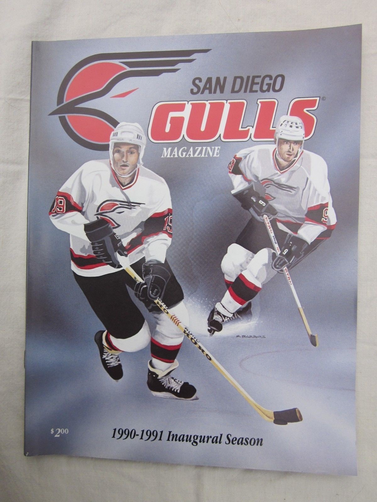 1991 San Diego Gulls Hockey Program  Charlie Simmer Ron Duguay Near Mint