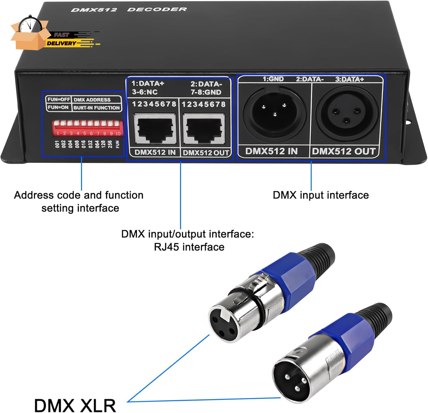 4 Channel DMX512 Decoder LED Dimming Controller Driver,Dmx PWM Constan