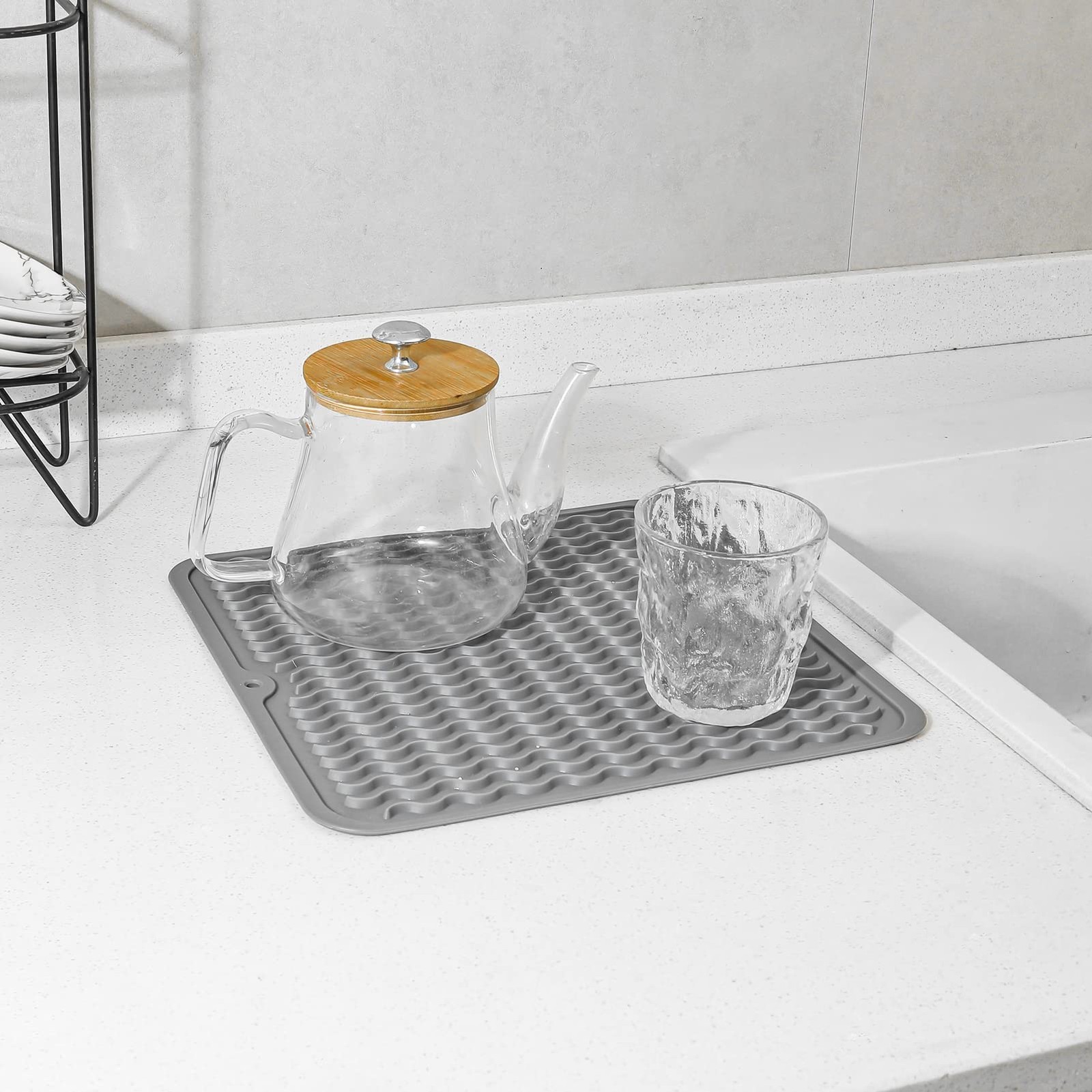 Silicone Dish Drying Mat for Multiple UsageEasy cleanEco-friendlyHeat-resista...