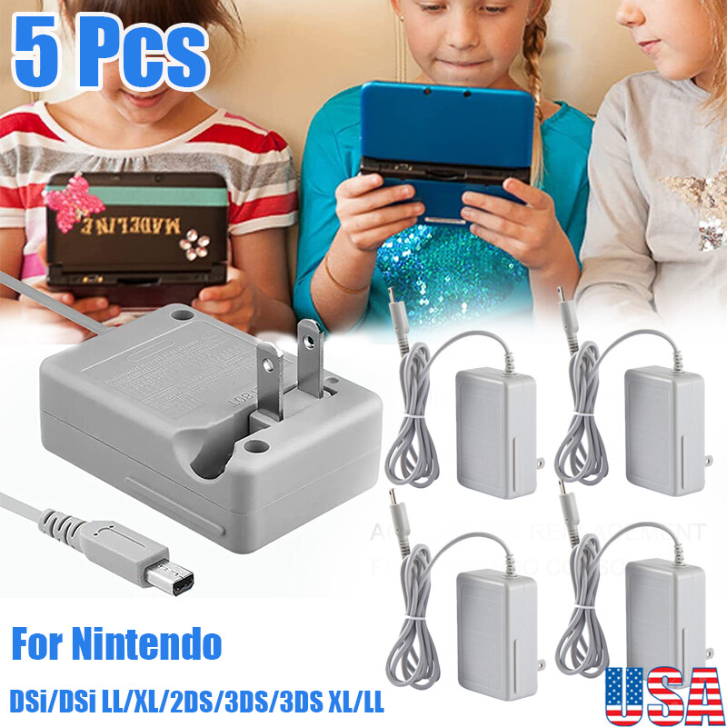 5 X AC Adapter Home Wall Charger Cable For Nintendo DSi 2DS 3DS DSi LL XL System