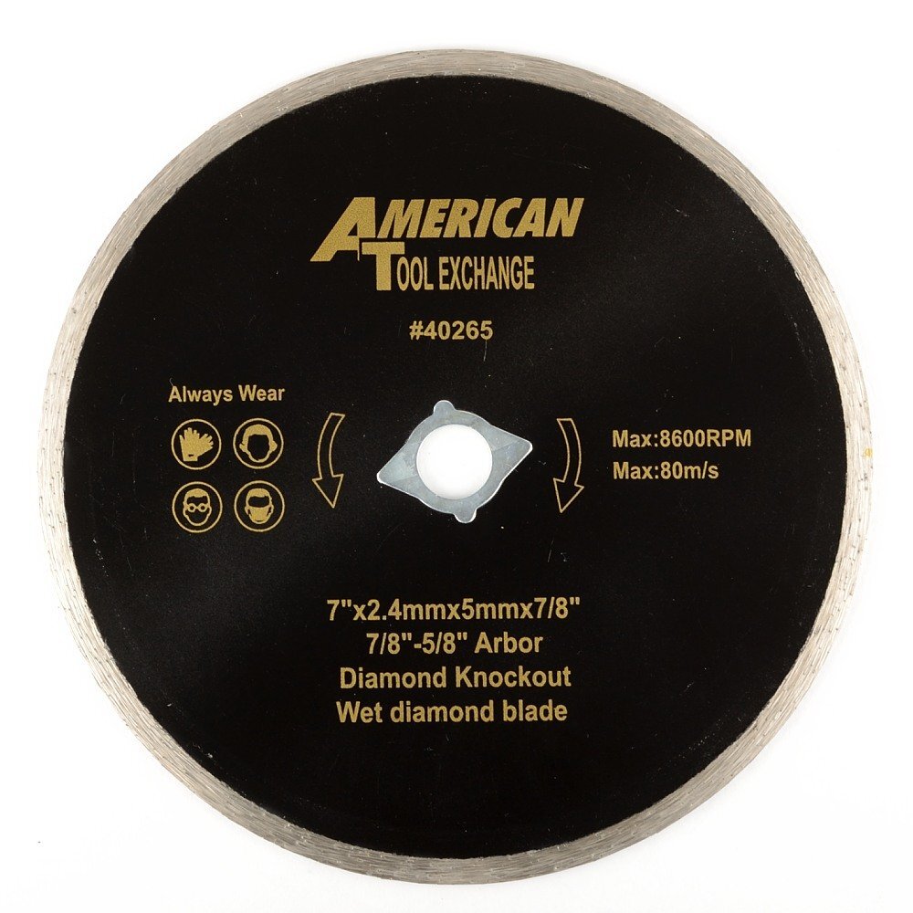 7" Wet Diamond Blade 7/8" - 5/8" Arbor for Circular Saw Tool Masonry Marble