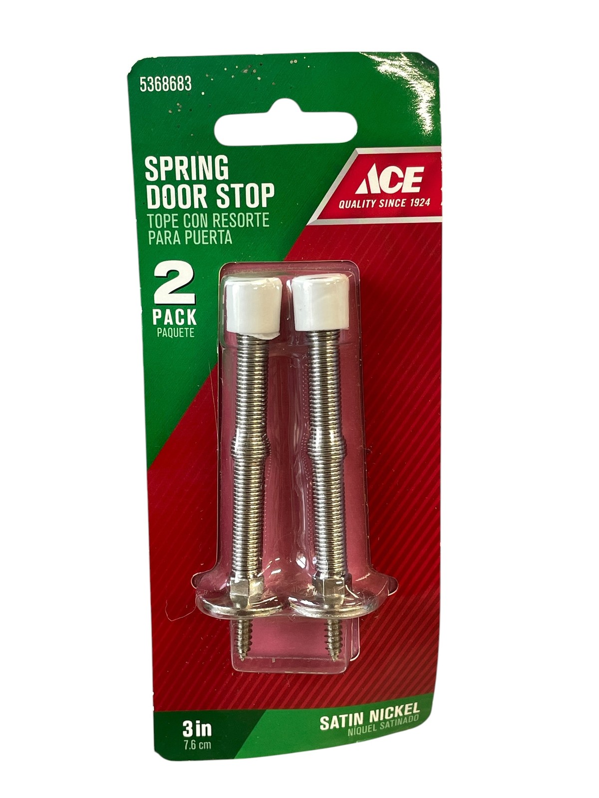 ACE 3in Satin Nickel Spring Door Stop 2-Pack Commercial Residential 5368683