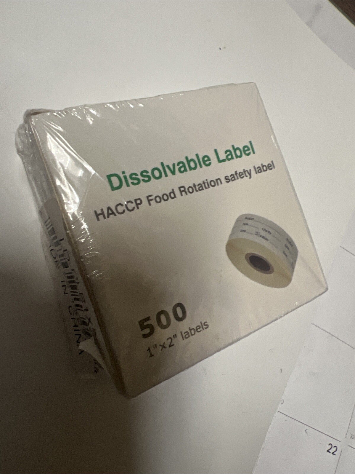 restaurant Dissolvable Food service Labels 500 Stickers HACCP rotation safety