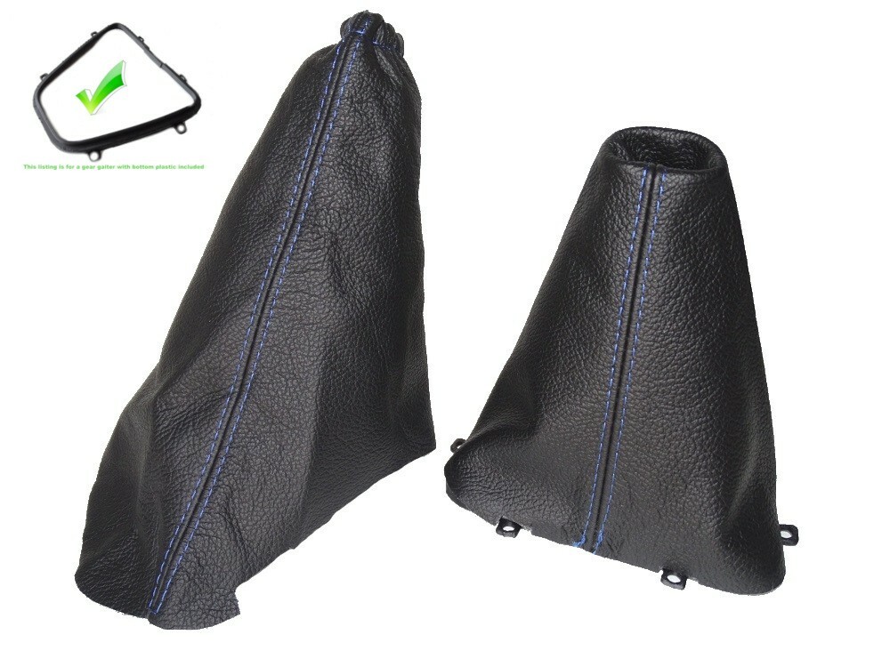 Gear Handbrake Boot + Plastic Frame Land Rover Freelander 2 06-14 Blue Stitching