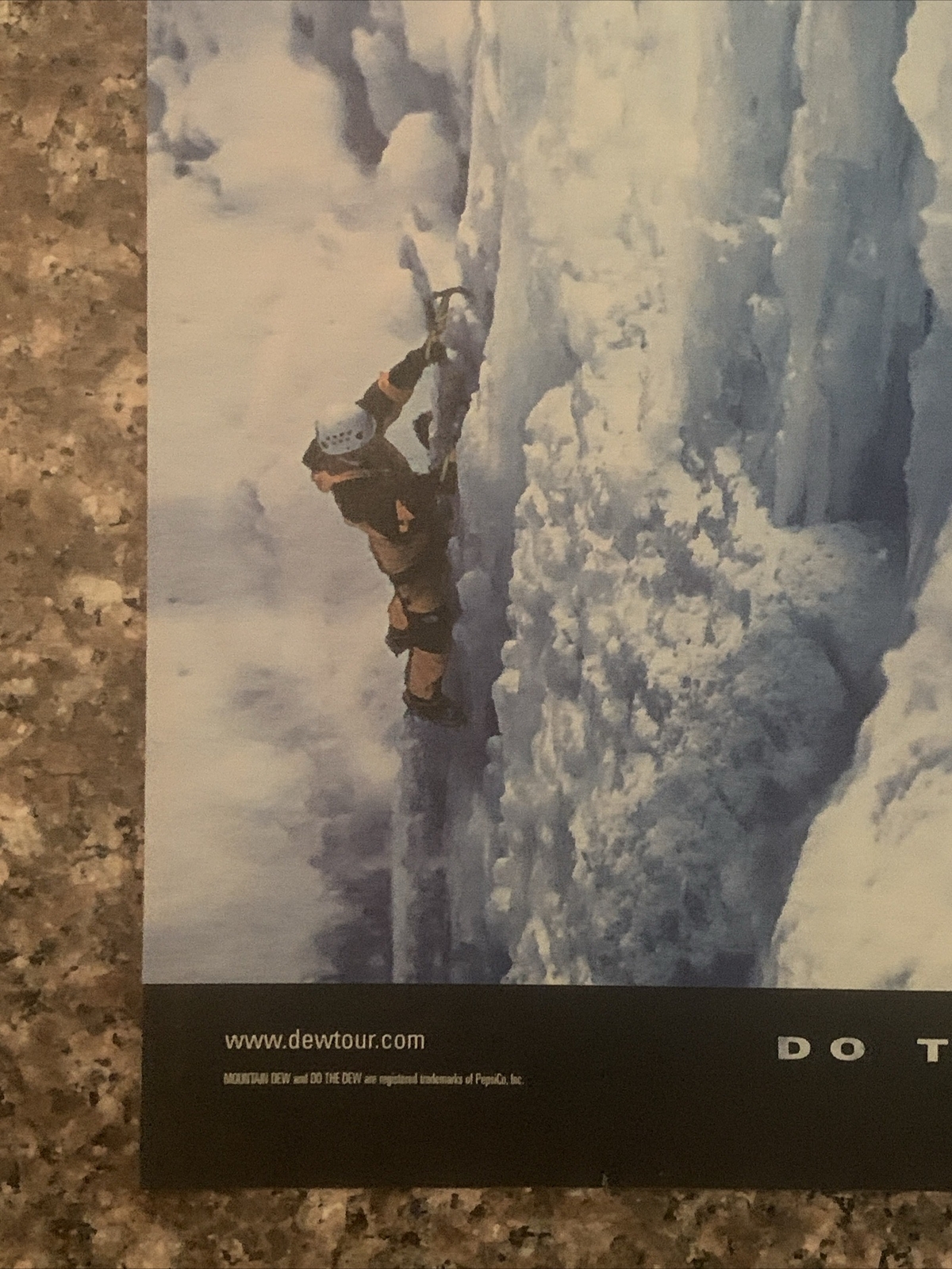 1999 Mountain Dew PRINT AD Ice Climbing Adopt Glacier Do The Dew VTG 1990s Soda