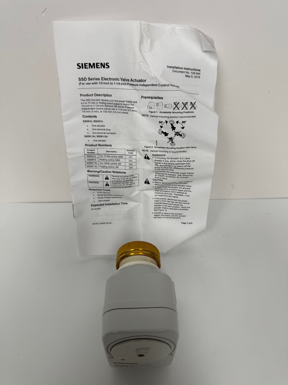 SIEMENS SSD61U 599 SERIES PICV ACTUATOR 24V 0-10V NSR  NEW OEPN BOX