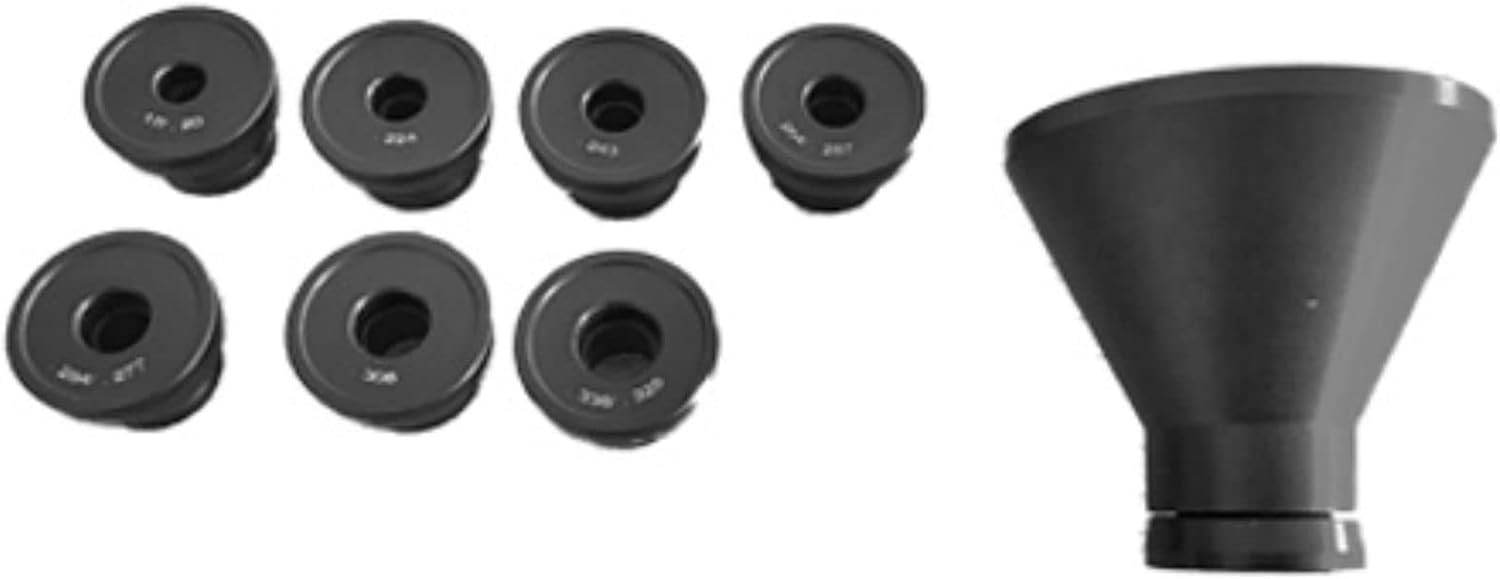 Aluminum Powder Funnel Kit with 8 Caliber Specific Interchangeable Nozzles,