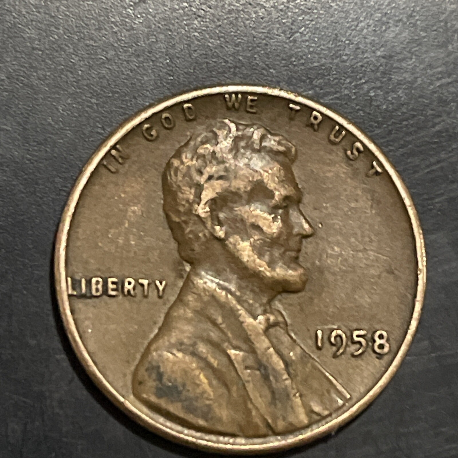 1958 Lincoln Wheat Cent Penny L On Rim And Doubling On Date